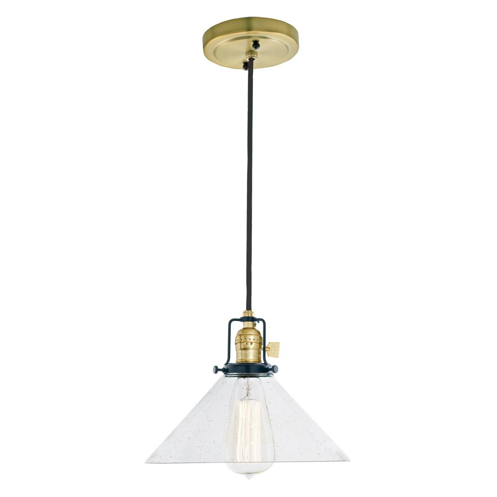 Jvi Designs 1221-10 S2-Cb Nob Hill One Light Clear Bubble Bailey Pendant In Satin Brass And Black